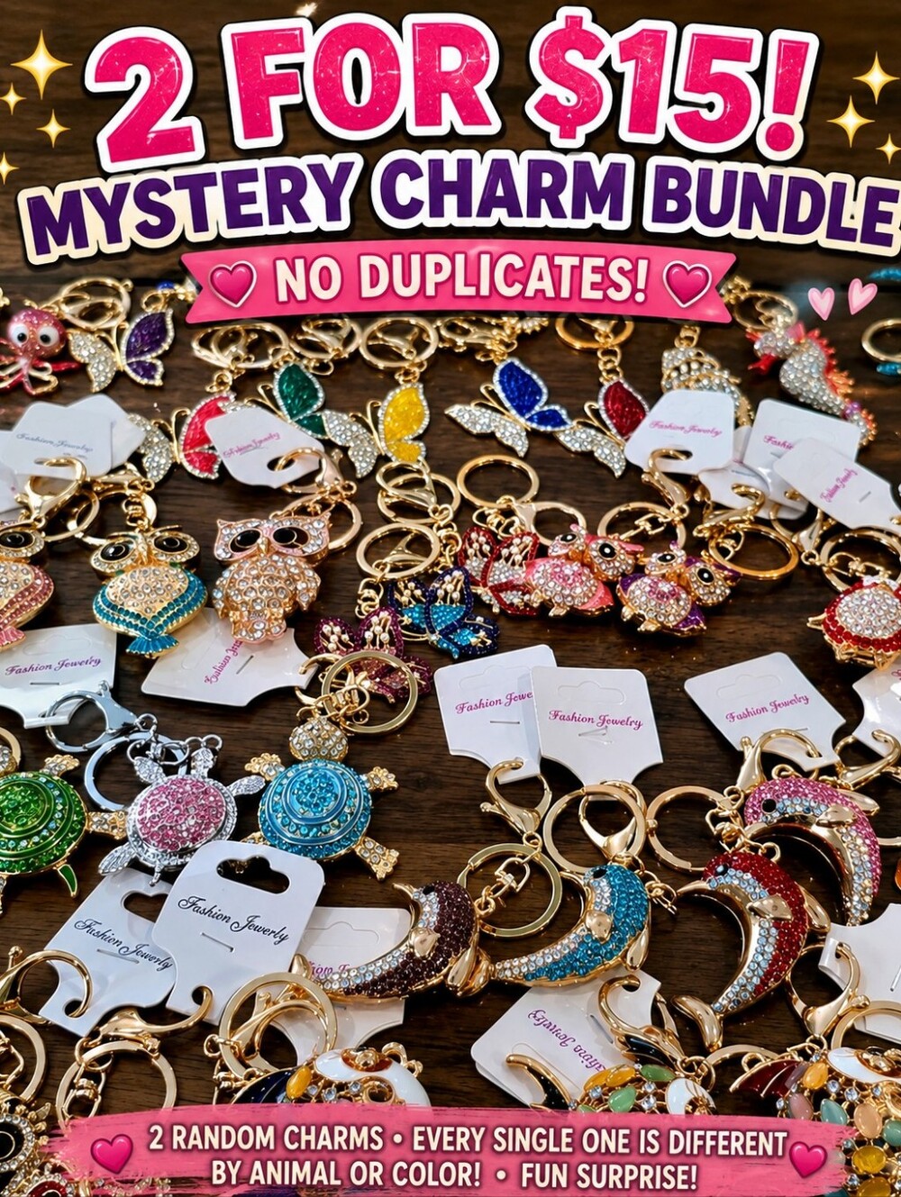 🎁 2 FOR $15! Mystery Rhinestone Charms ✨ Surprise Designs!